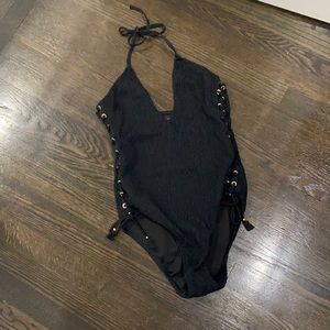 Rouged halter bathingsuit